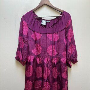 Anthropologie x Girls from Savoy Purple Bouqet Toss Dropwaist Dress Sz 8